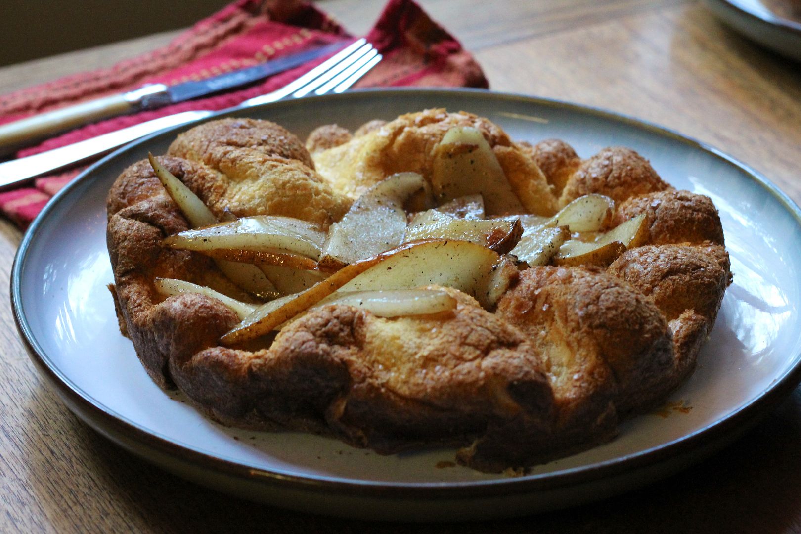 Buckwheat Dutch Baby with Brown Butter Pears